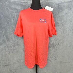 Southern Tide Paddle Away‎ Graphic T-Shirt Short Sleeve Coral Mens Size S, NWT